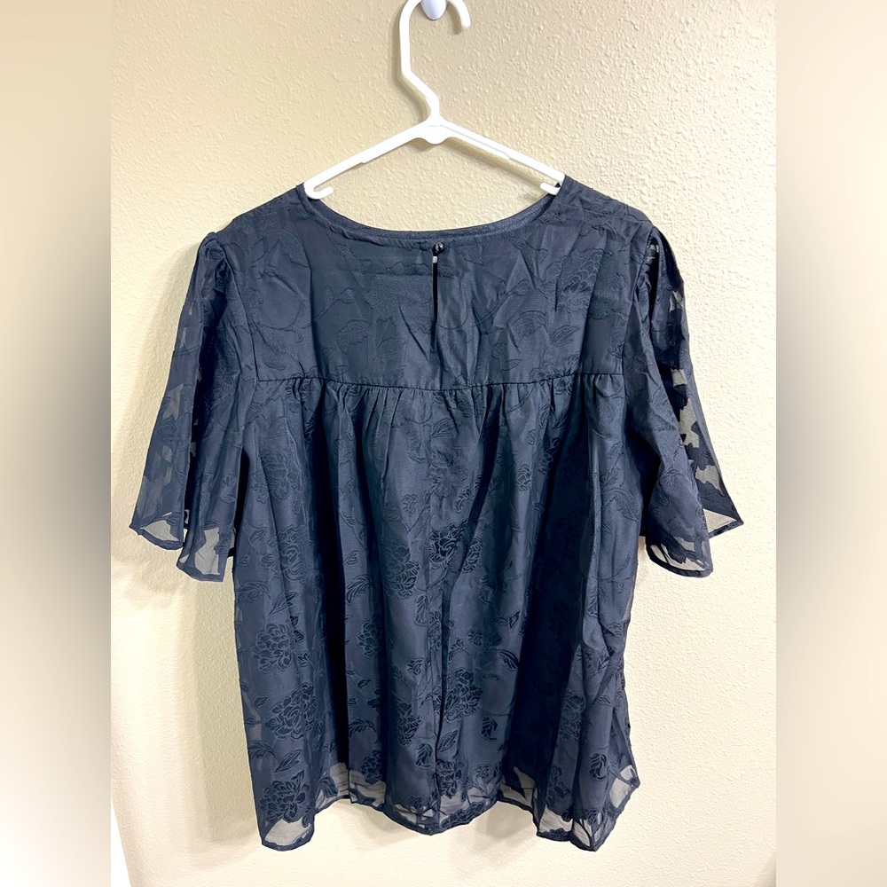 Diukia Women’s Bell Half Sleeve Floral Textured Blouse XL